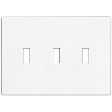 EATON WIRING DEVICES Wallplate, 478 in L, 634 in W, 3 Gang, Polycarbonate, White, HighGloss PJS3W